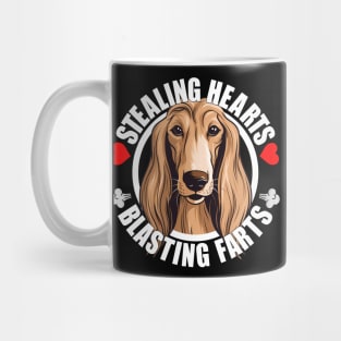 Funny Afghan Hound Stealing Hearts Blasting Farts Dog Cute Puppy Mug